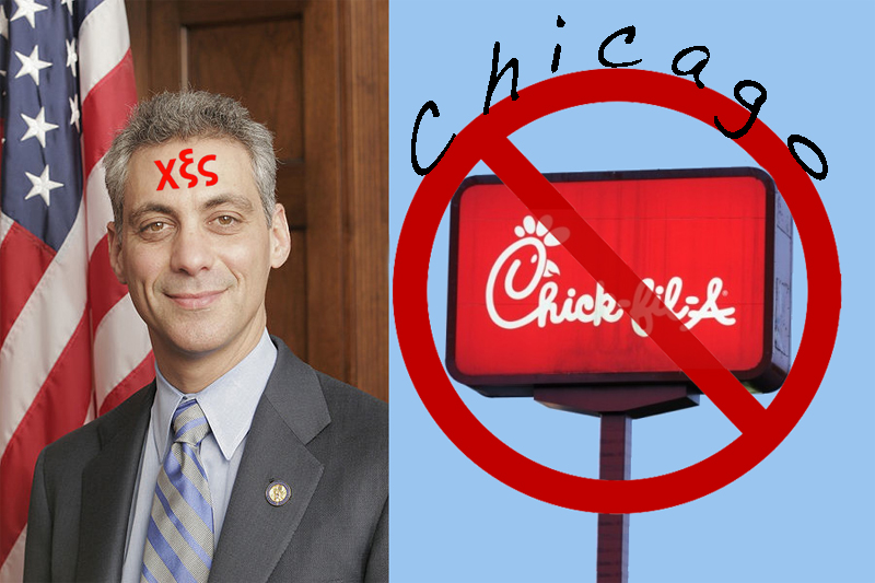 Chicago Mayor Rahm Emanuel prohibits Chic-fil-A from selling in City